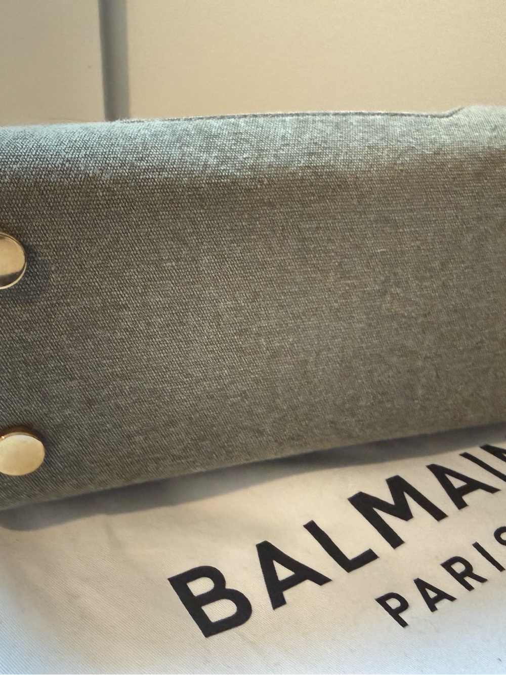 Balmain B Buzz Olive Canvas 23 Handbag with Black Leather Strap - Picture 9 of 9
